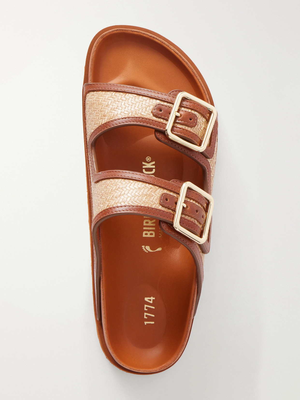 1774 - Arizona Leather-Trimmed Raffia Sandals