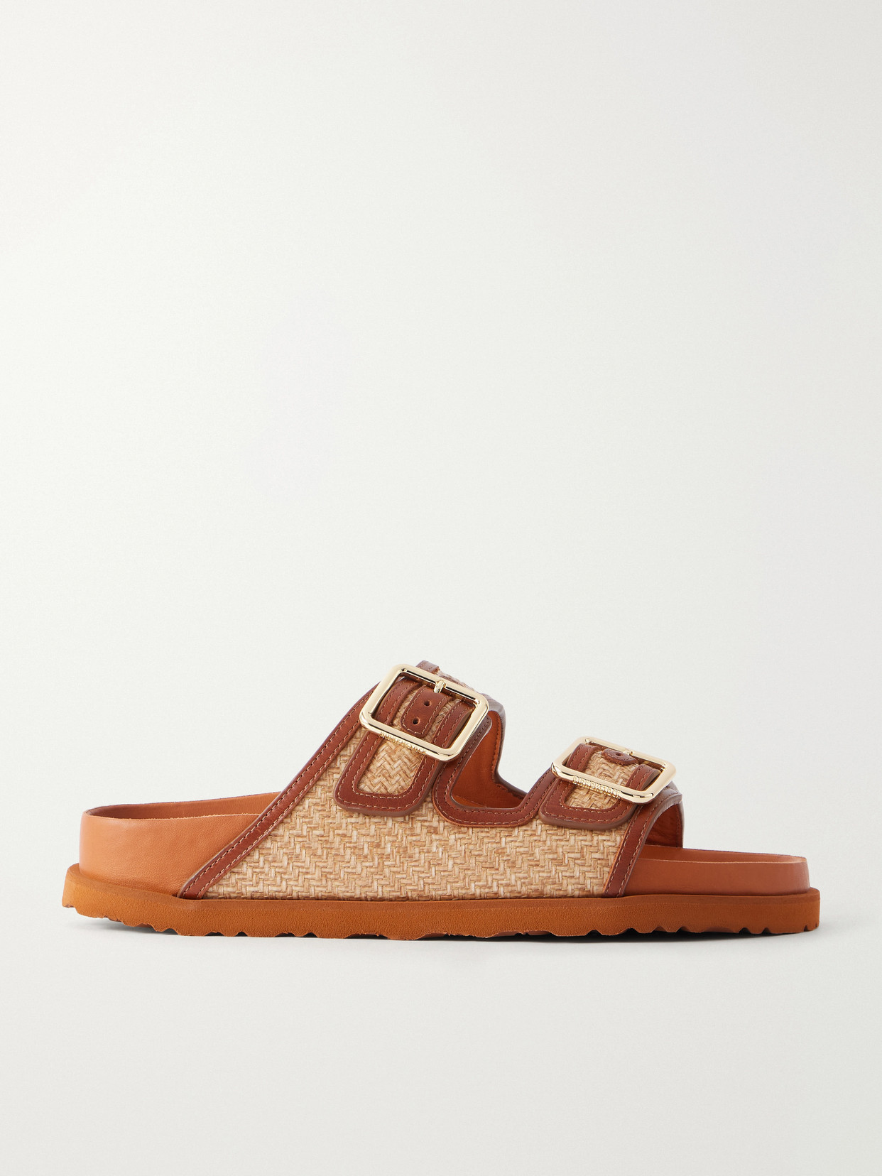 1774 - Arizona Leather-Trimmed Raffia Sandals