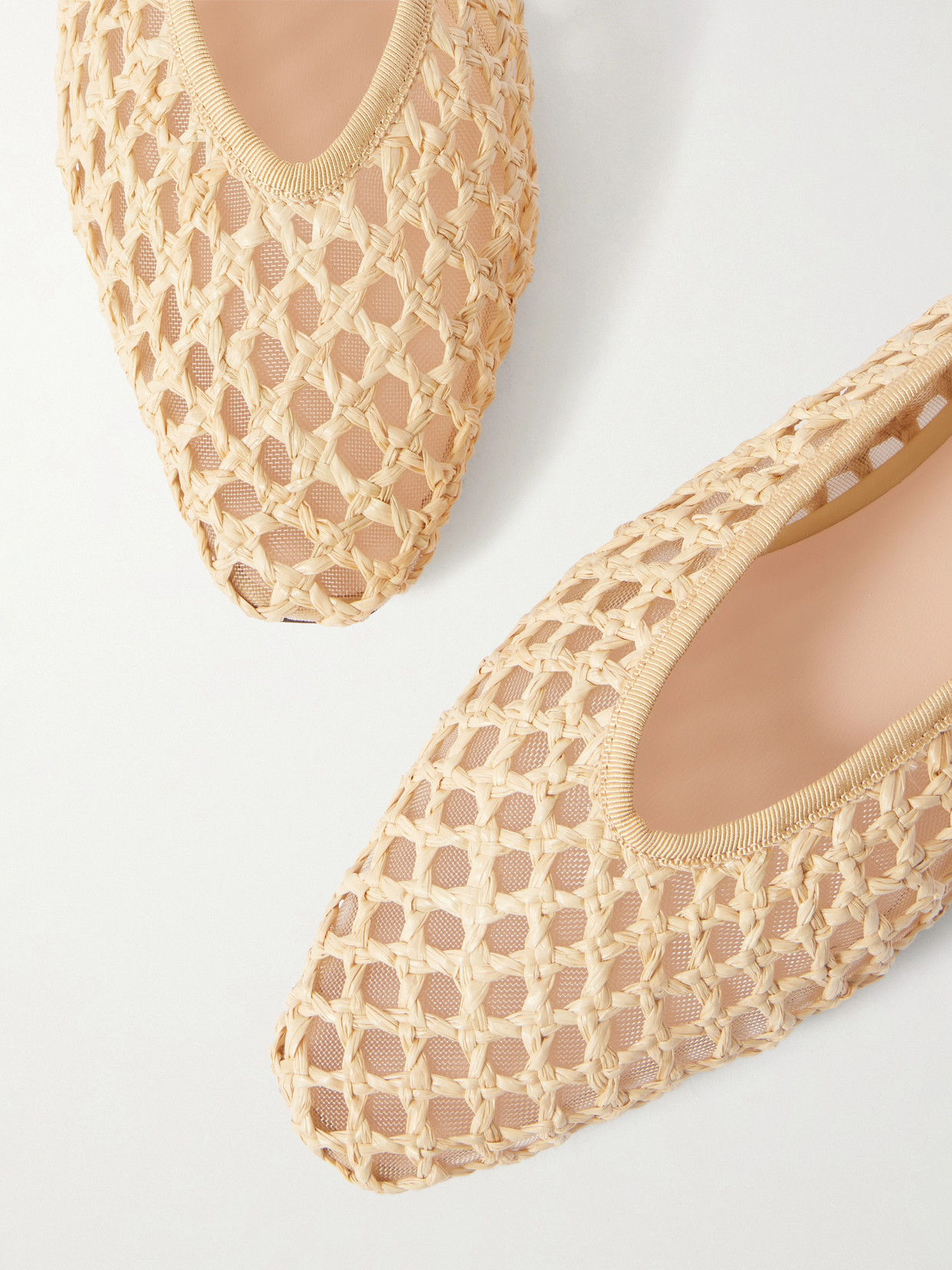Loeffler Randall Women's Tan Woven Raffia Ballet Flats In Nude