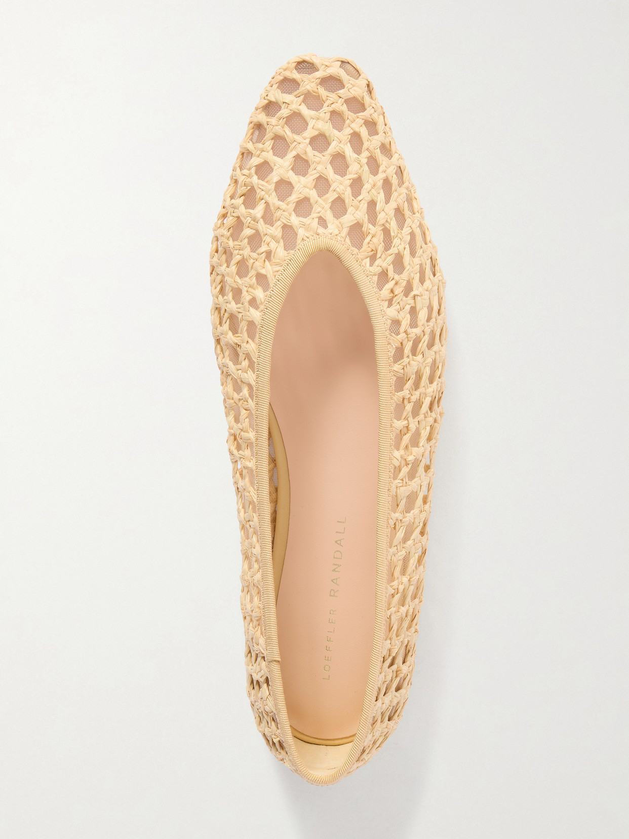 Loeffler Randall Women's Tan Woven Raffia Ballet Flats In Nude