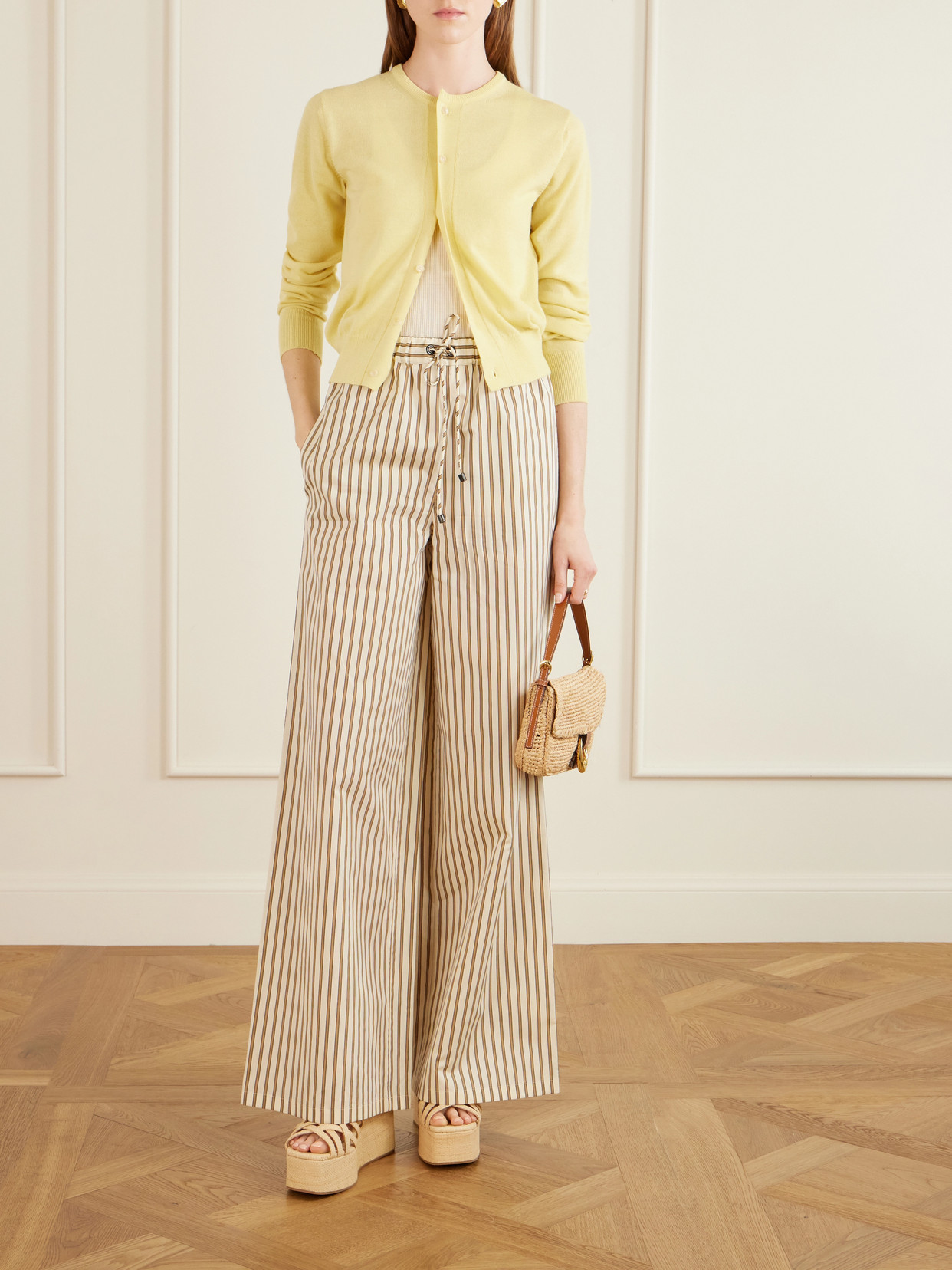 Loeffler Randall Channing Raffia Platform Wedge Sandals In Neutral