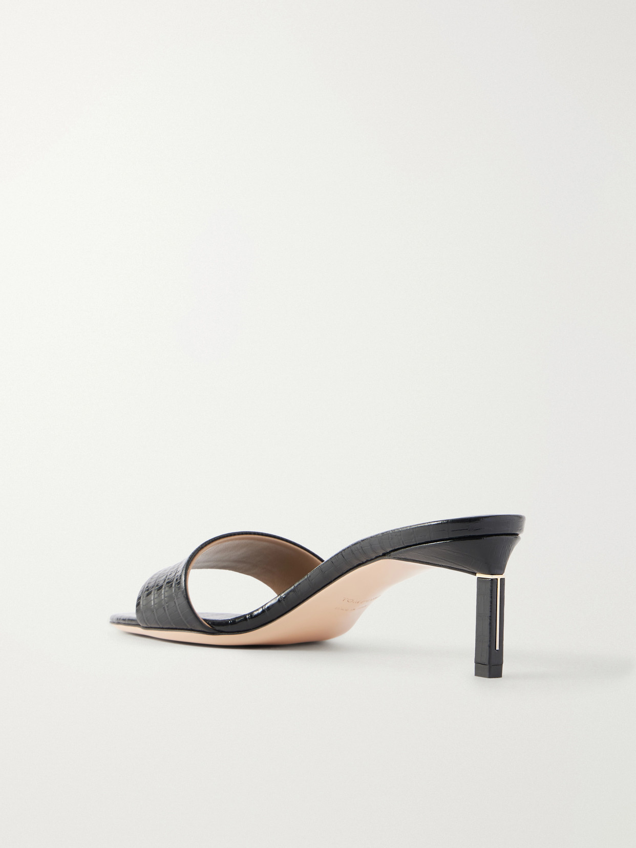 T Mule 55 Croc-Embossed Sandals