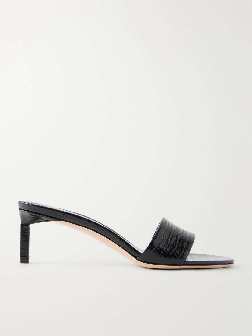Tom Ford T Mule 55 Croc-embossed Leather Sandals