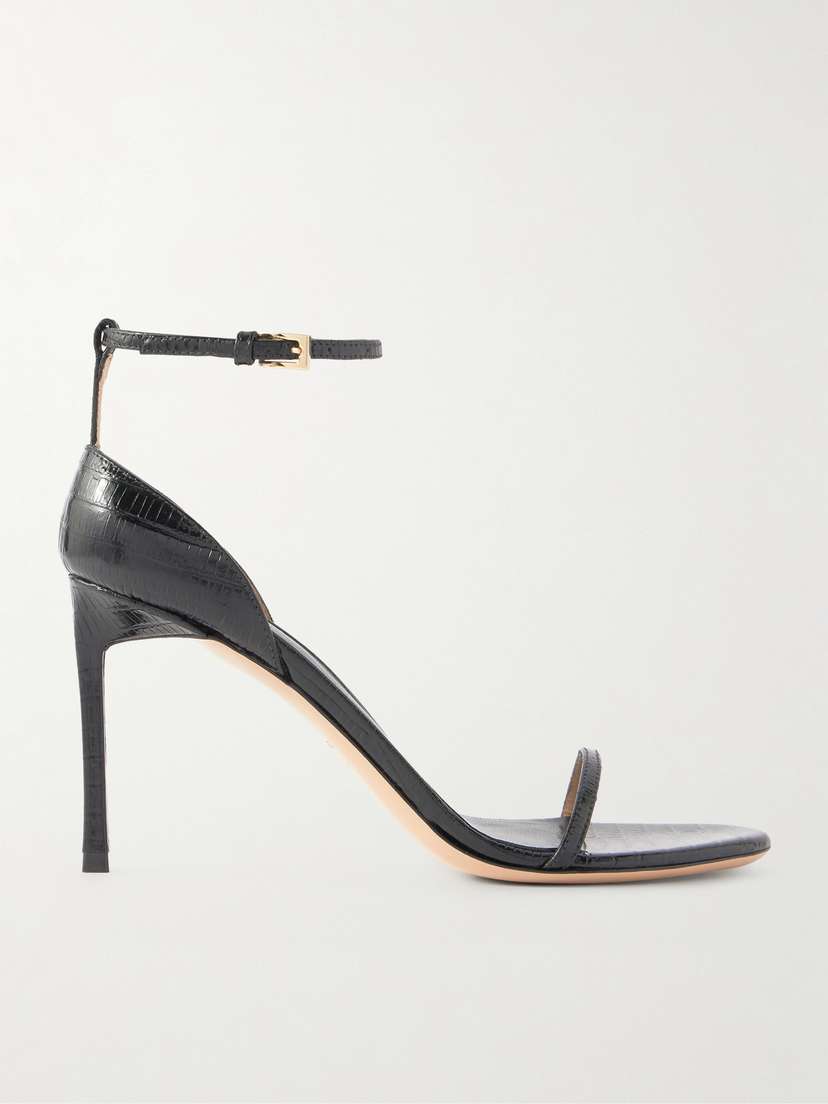 Tom Ford Vertigo 85 Croc-embossed Leather Sandals