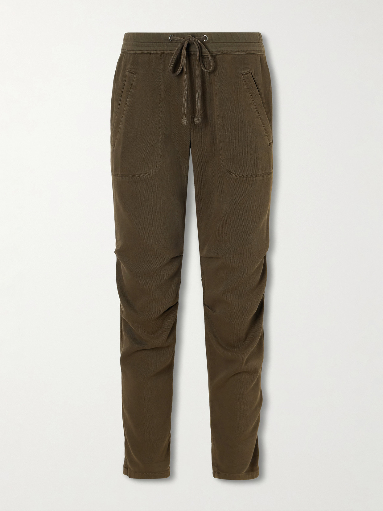 James Perse Cotton-blend Twill Track Pants In Brown