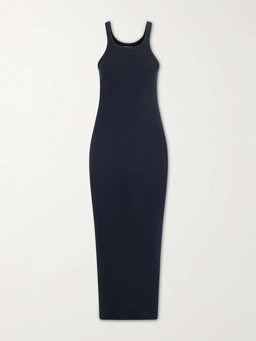 James Perse Tubular Ribbed Cotton Midi Dress