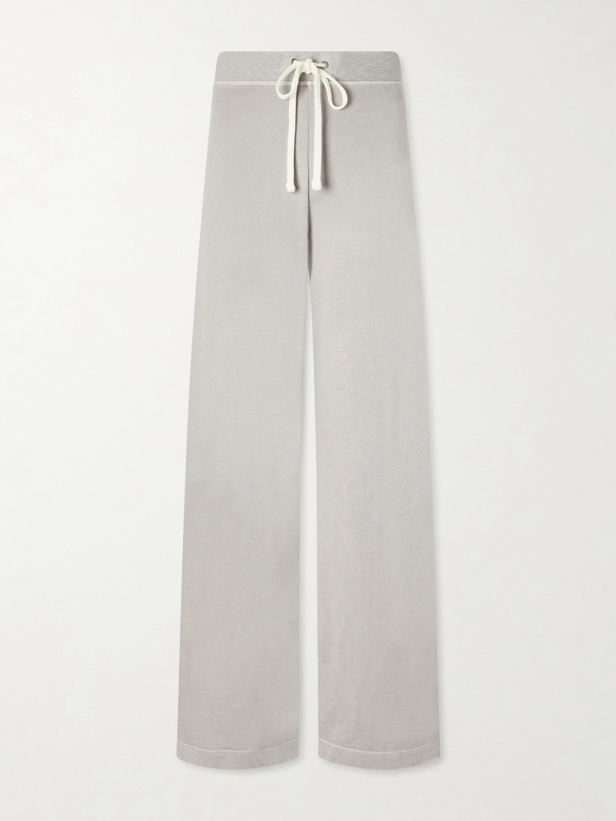 James Perse Cotton-terry Wide-leg Track Pants In Gray
