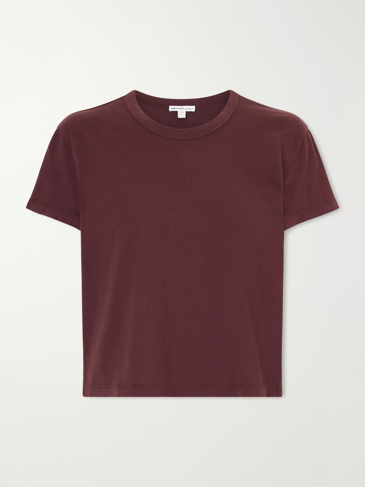 James Perse Cropped Cotton-jersey T-shirt In Brown