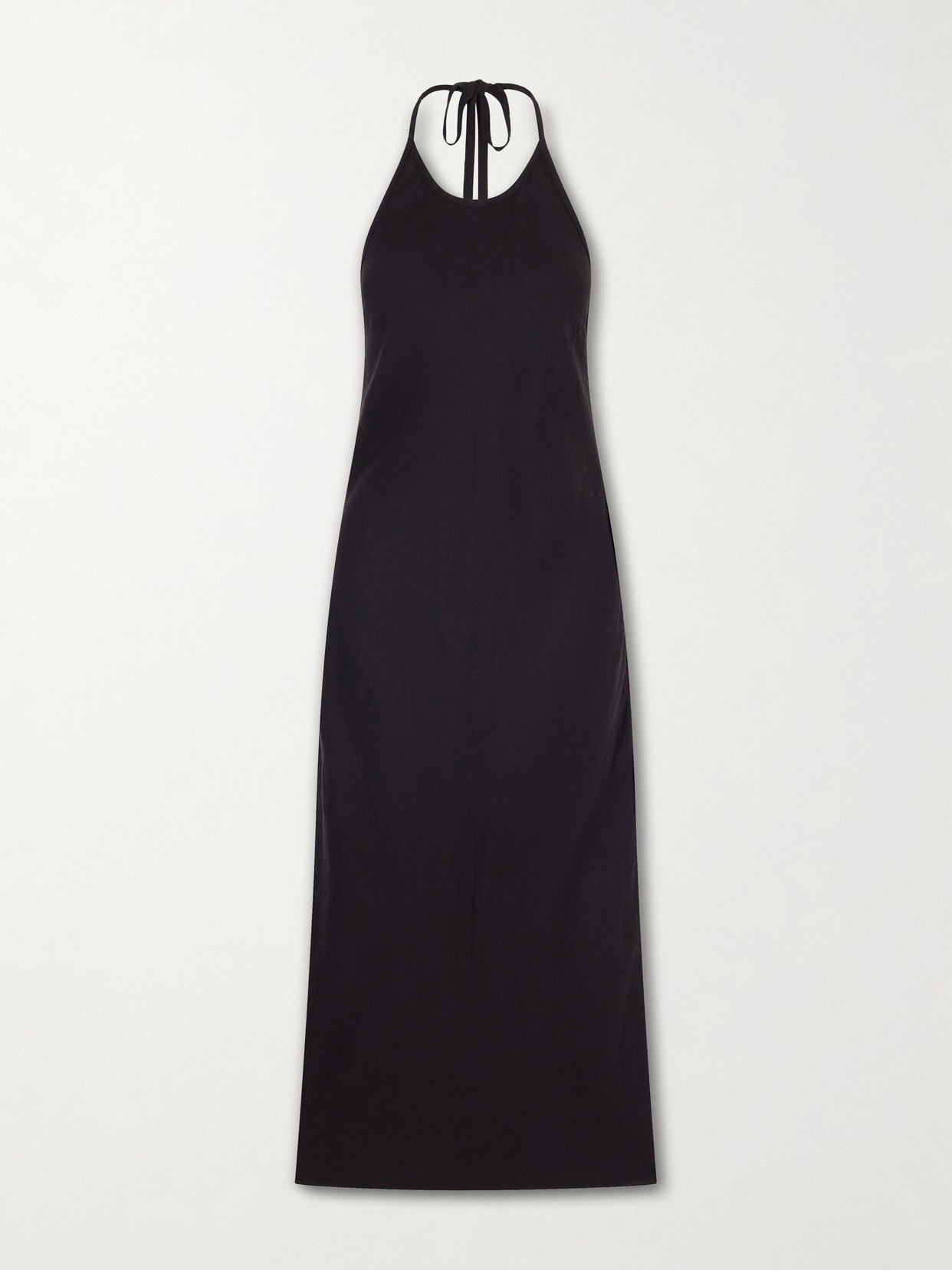 James Perse Linen Midi Dress In Black