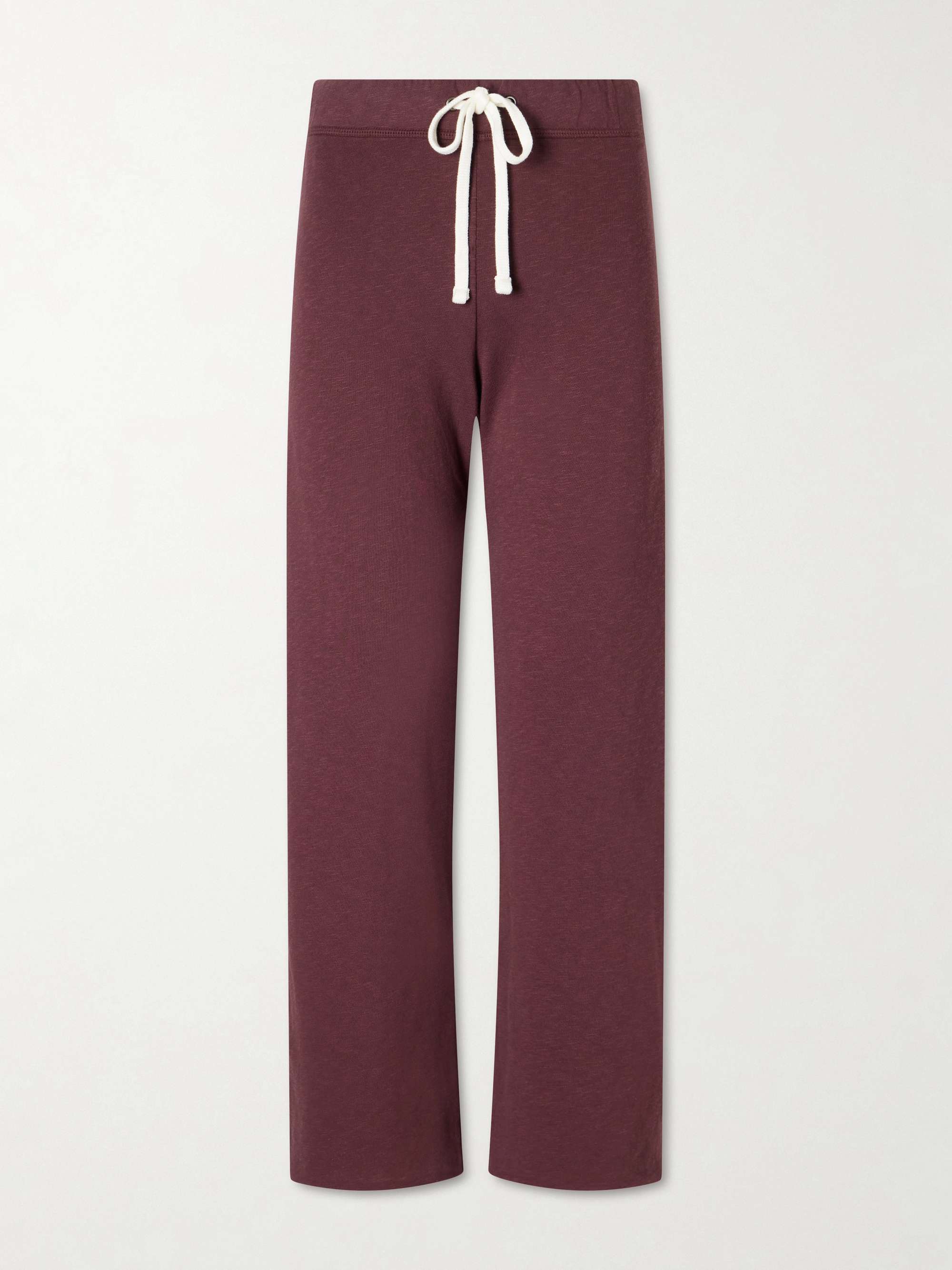 JAMES PERSE Cropped Supima cotton-terry track pants