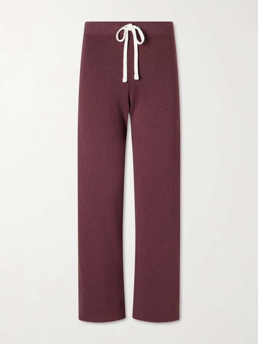 James Perse Cropped Cotton-terry Wide-leg Track Pants