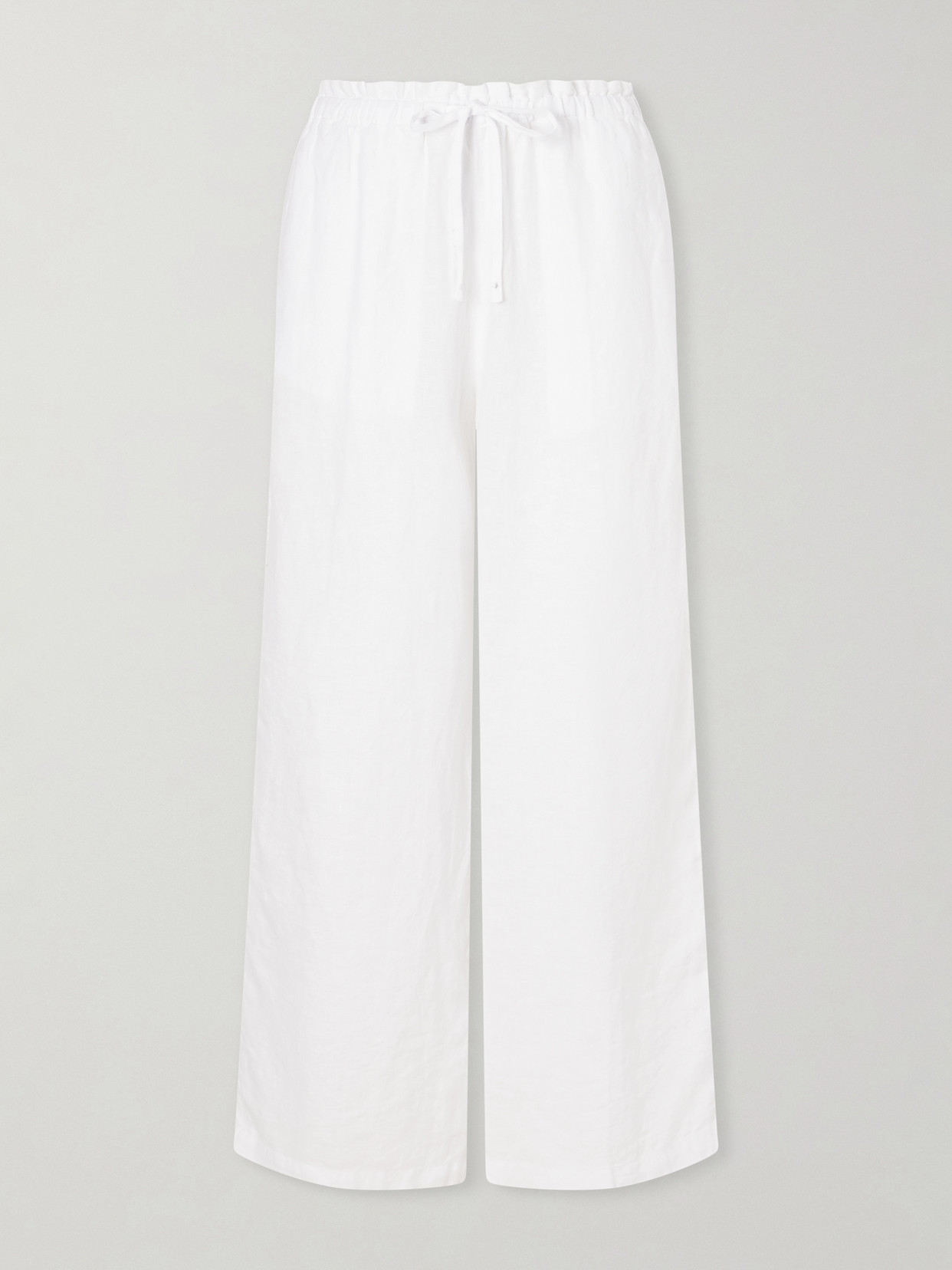 James Perse Linen Straight-leg Pants In White