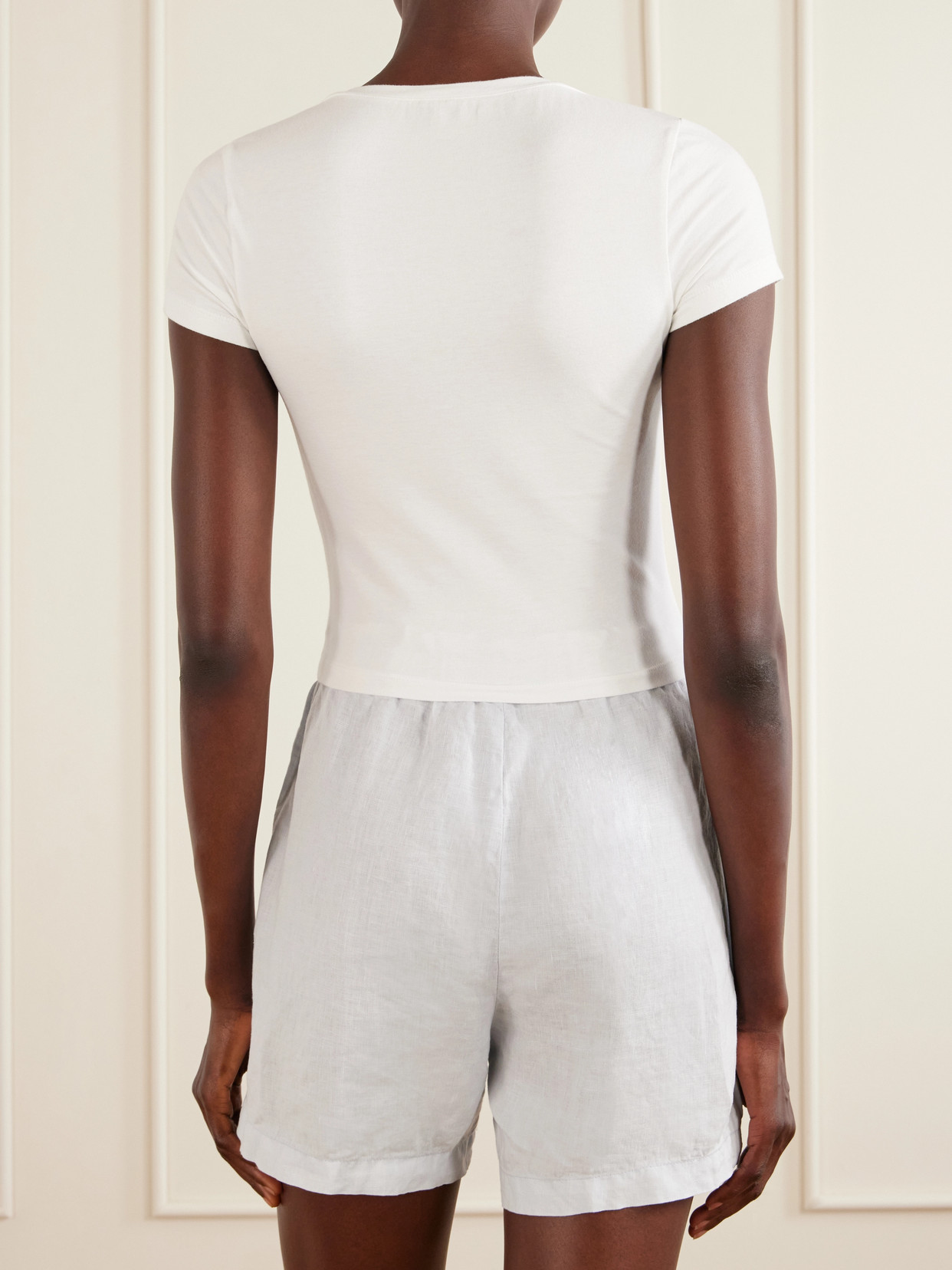 Cropped Cotton-Blend Jersey T-Shirt