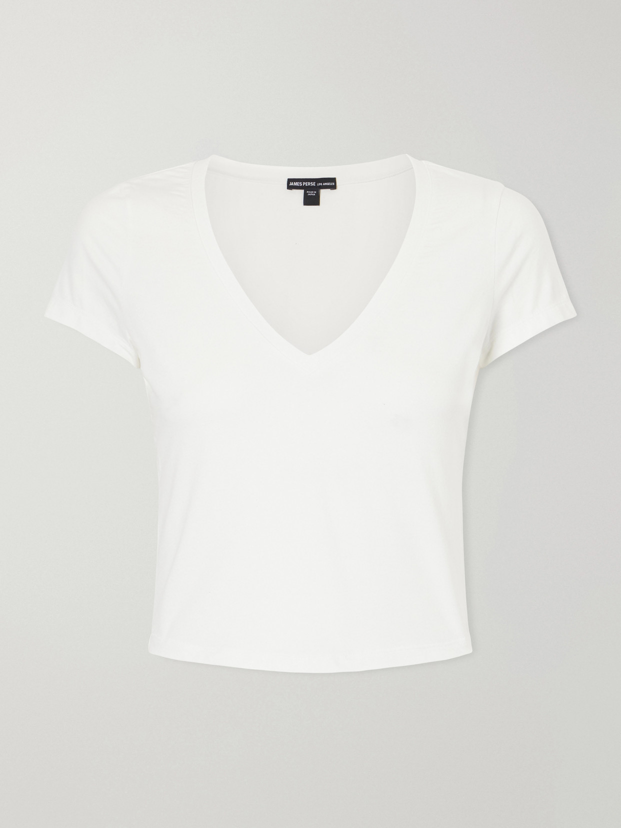 James Perse Cropped Cotton-blend Jersey T-shirt In White