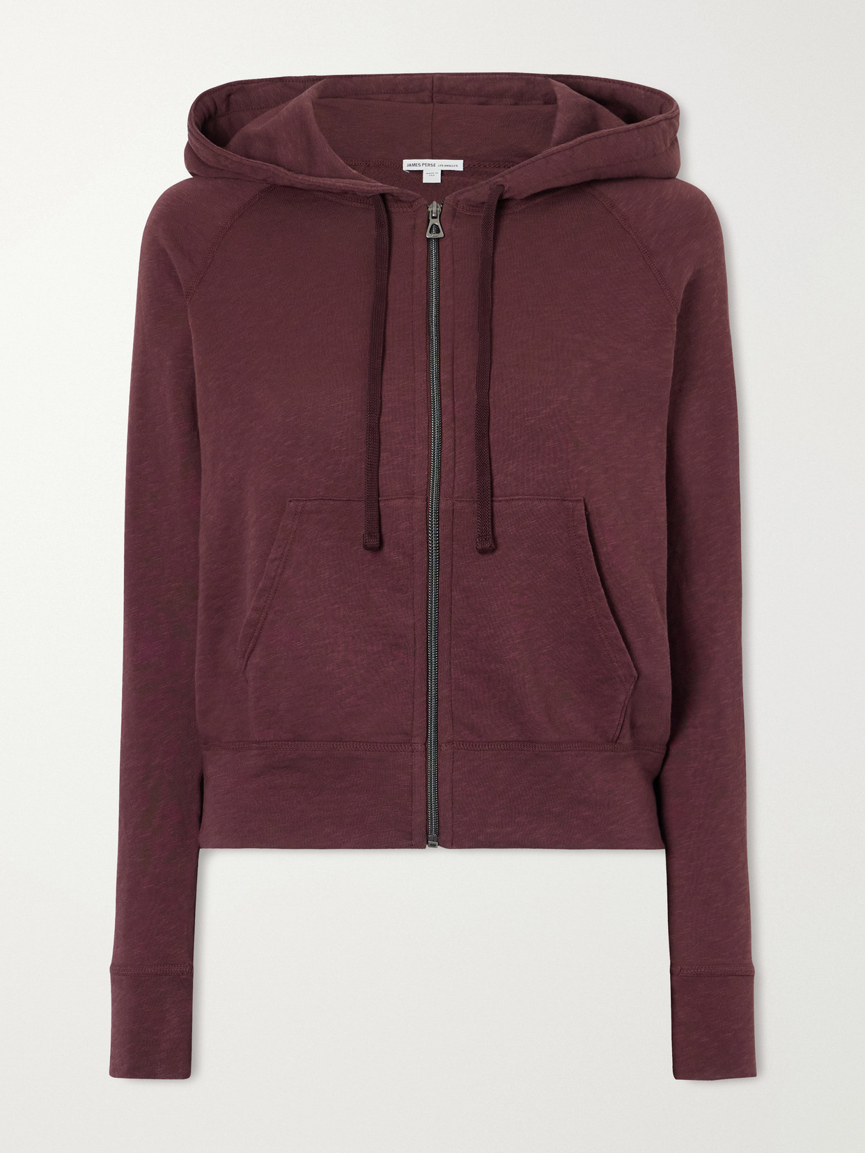 James Perse French Cotton-terry Hoodie In Burgundy
