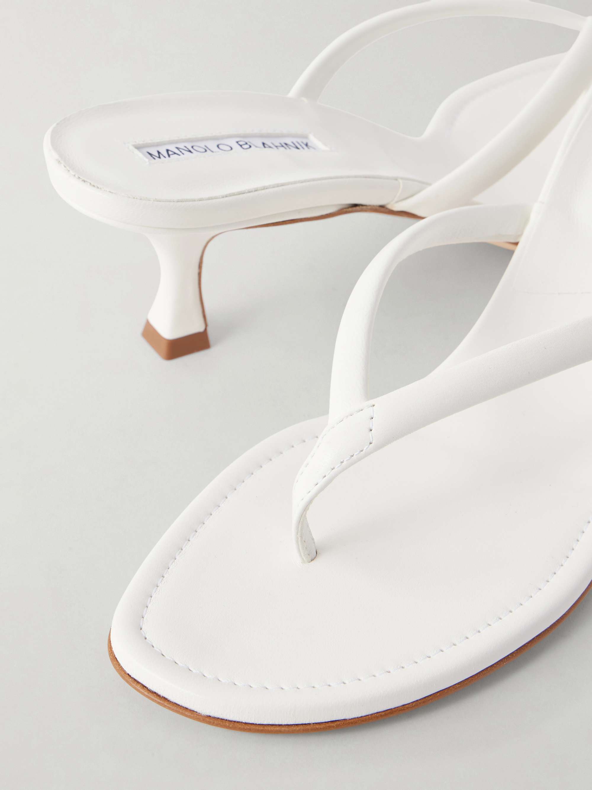 MANOLO BLAHNIK Paterno 50 leather thong sandals | NET-A-PORTER