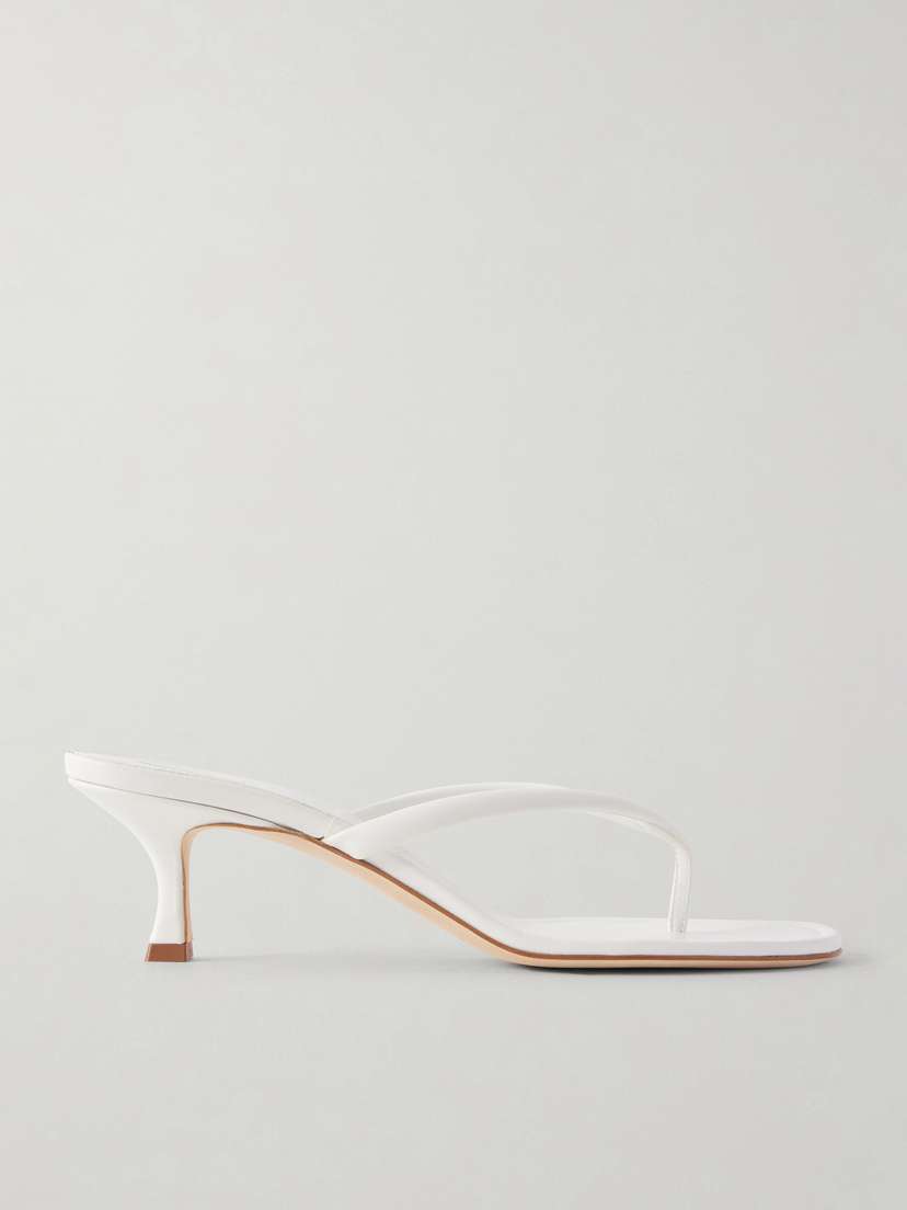 Manolo Blahnik Paterno 50 Leather Thong Sandals