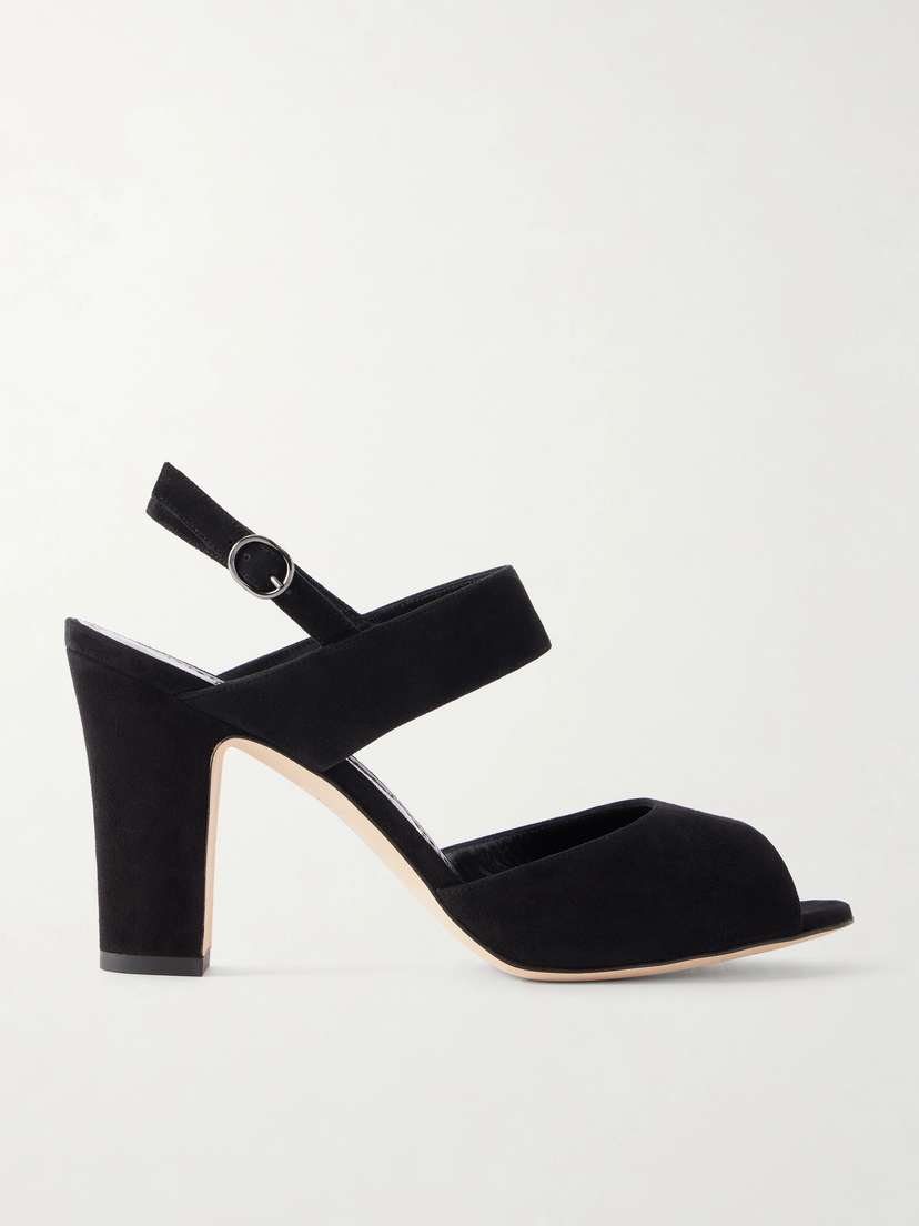 Manolo Blahnik Khiko 90 Suede Slingback Sandals