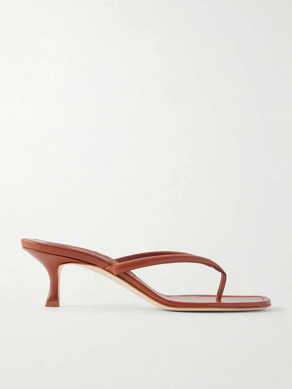 Manolo Blahnik - Paterno 50 Leather Thong Sandals - Brown