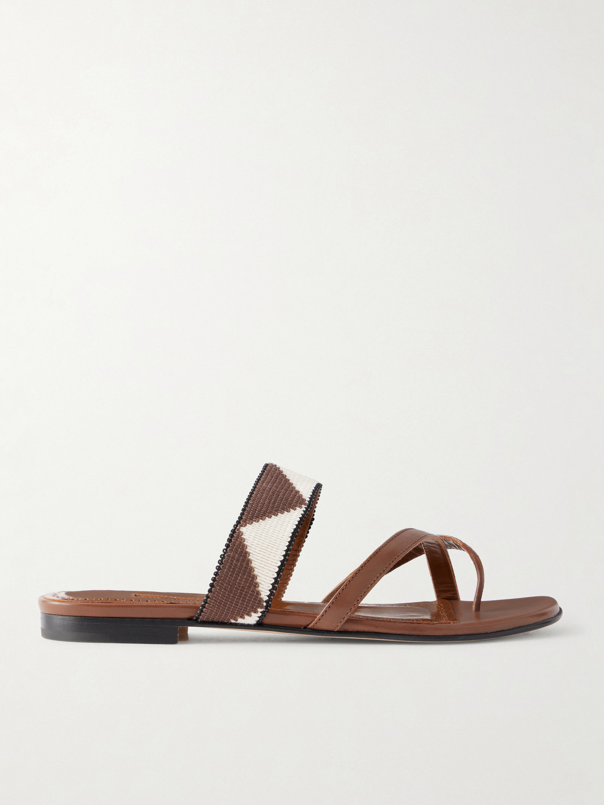 Manolo Blahnik - Susastra 10 Leather Woven Sandals - Brown