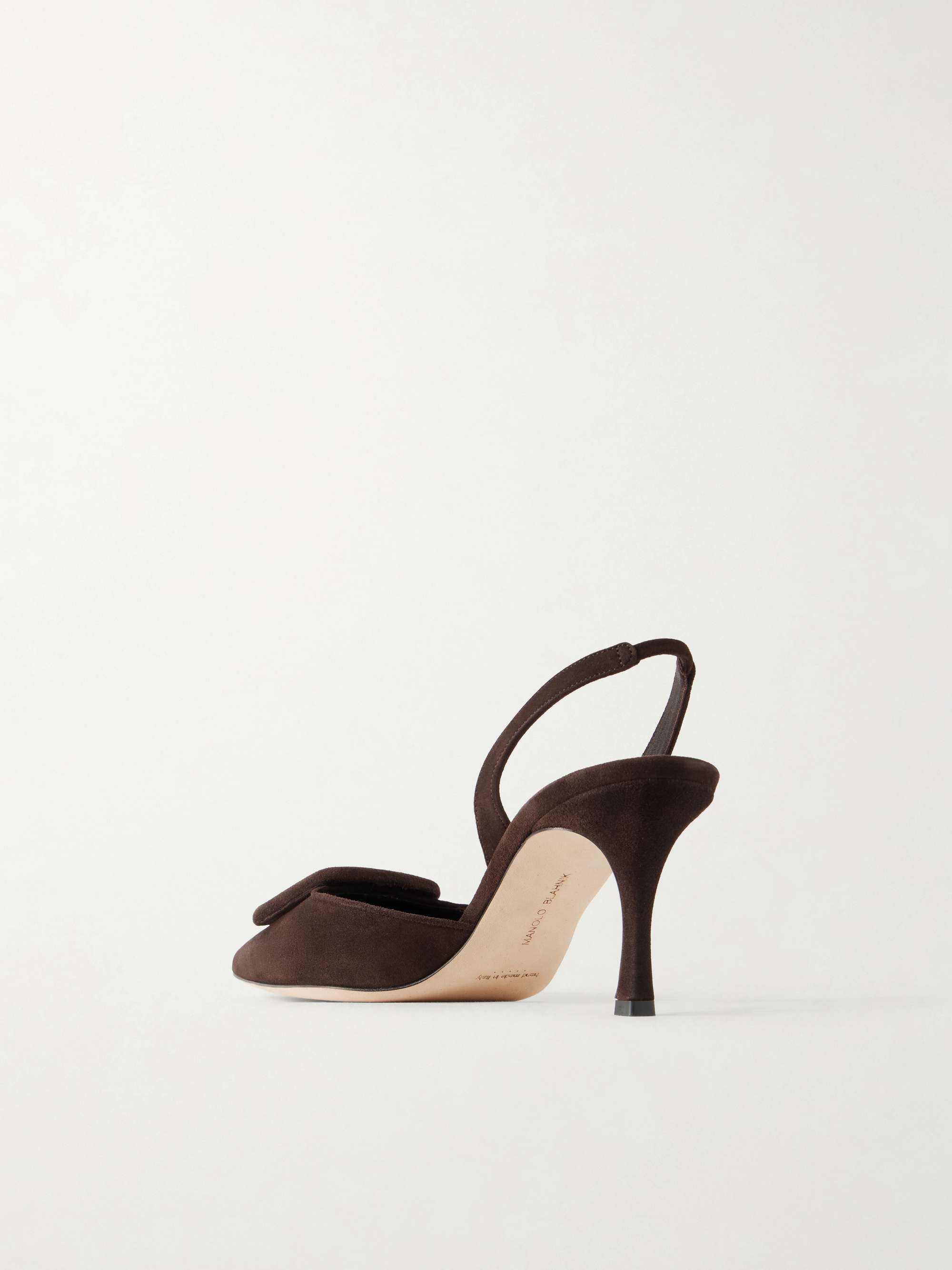 MANOLO BLAHNIK Maysli 70 buckled suede slingback pumps