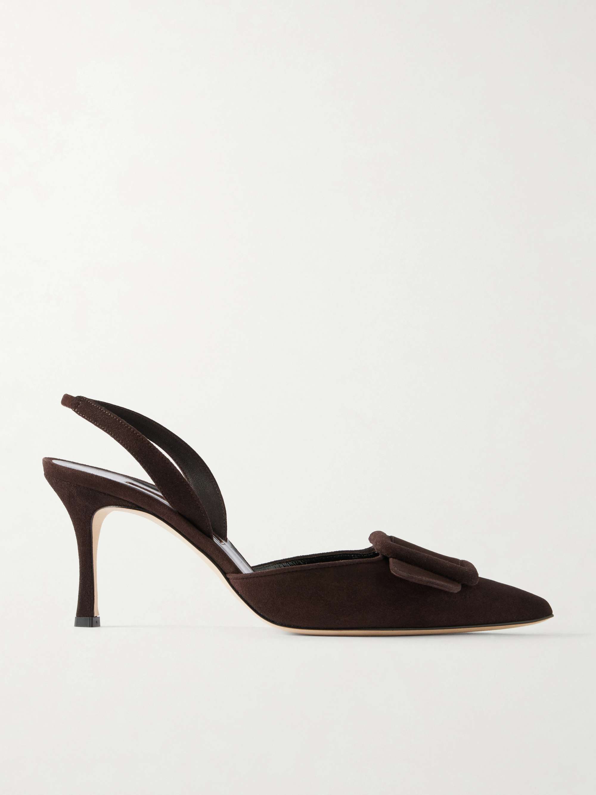 MANOLO BLAHNIK Maysli 70 buckled suede slingback pumps