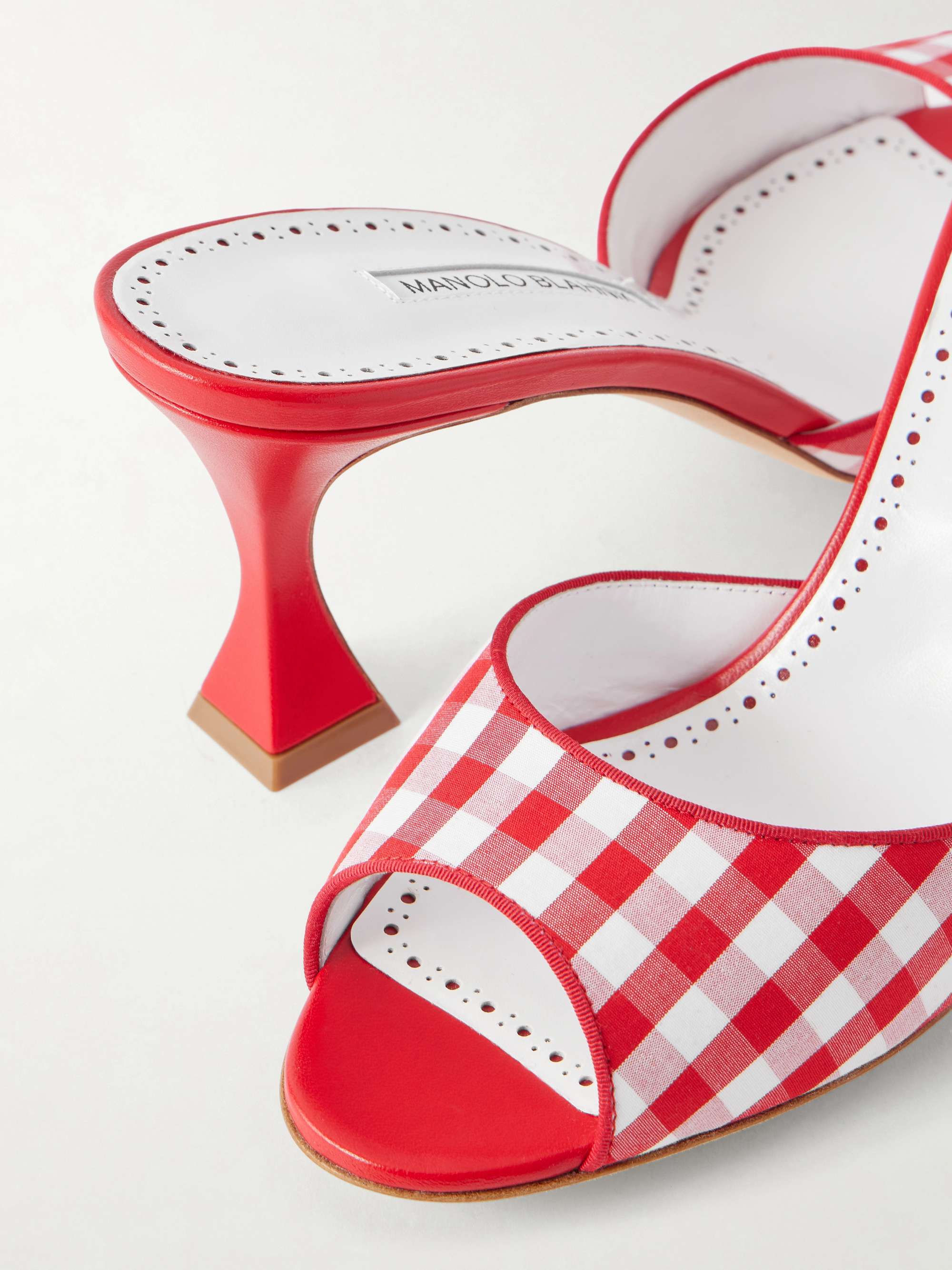MANOLO BLAHNIK Jadara 70 checked woven sandals | NET-A-PORTER