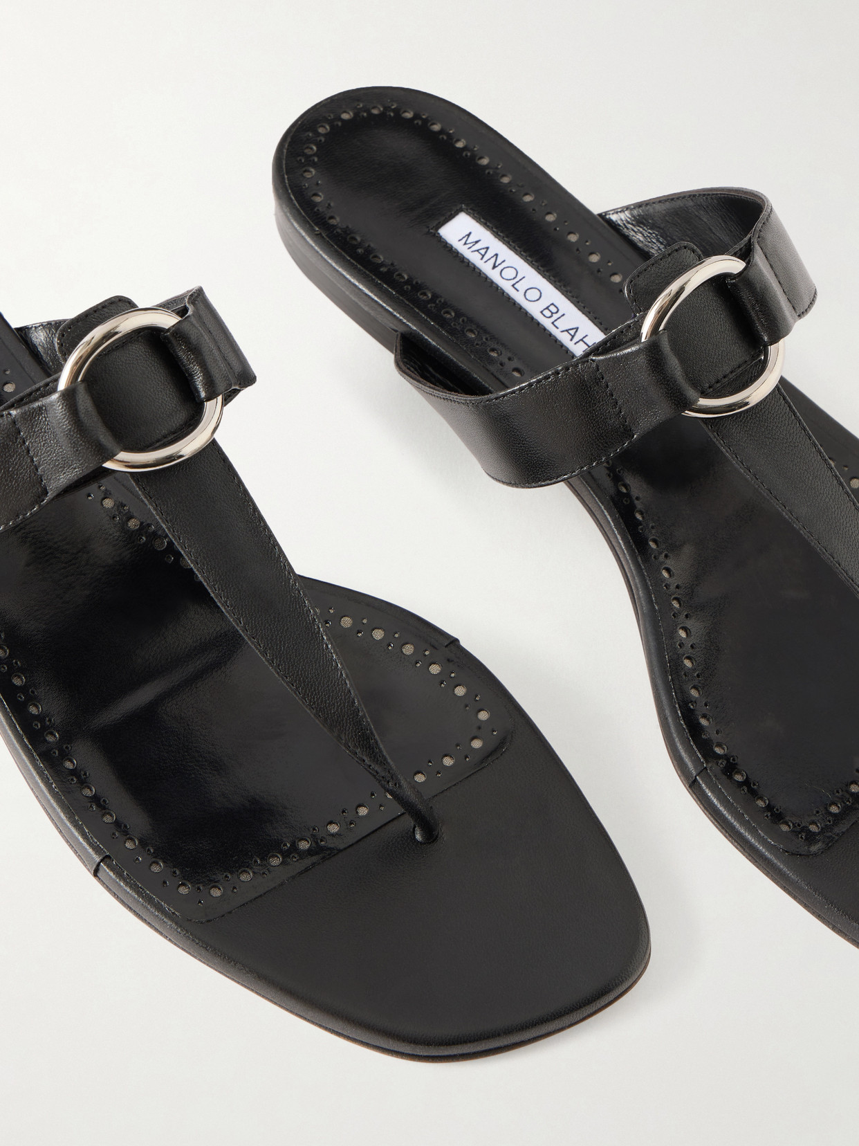 Mionasan Embellished Leather Thong Sandals
