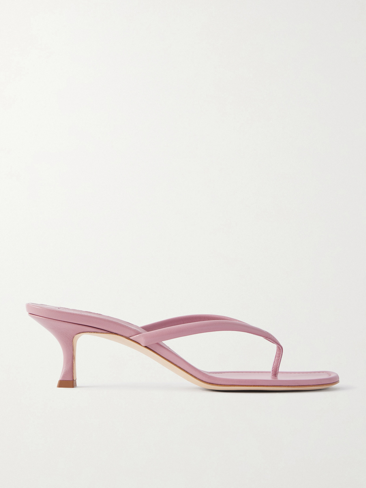 Manolo Blahnik - Paterno 50 Leather Thong Sandals - Pink
