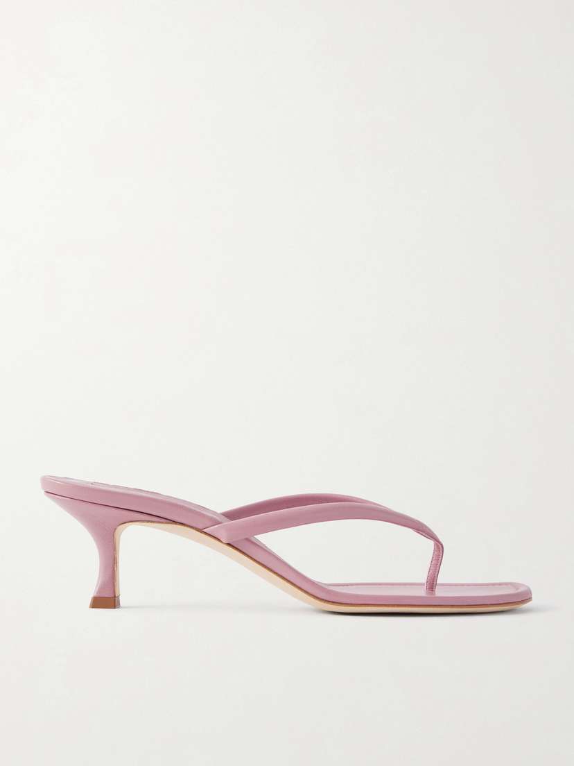 Manolo Blahnik Paterno 50 Leather Thong Sandals
