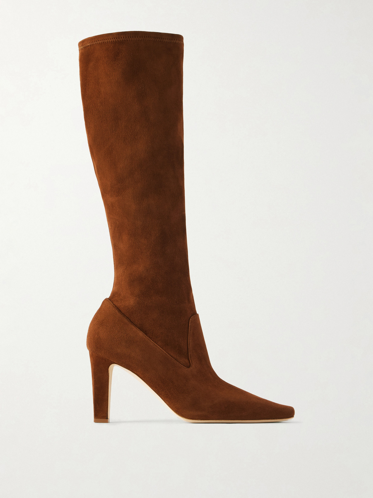 Manolo Blahnik 90mm Pavisco Suede Knee-high Boots In Brown