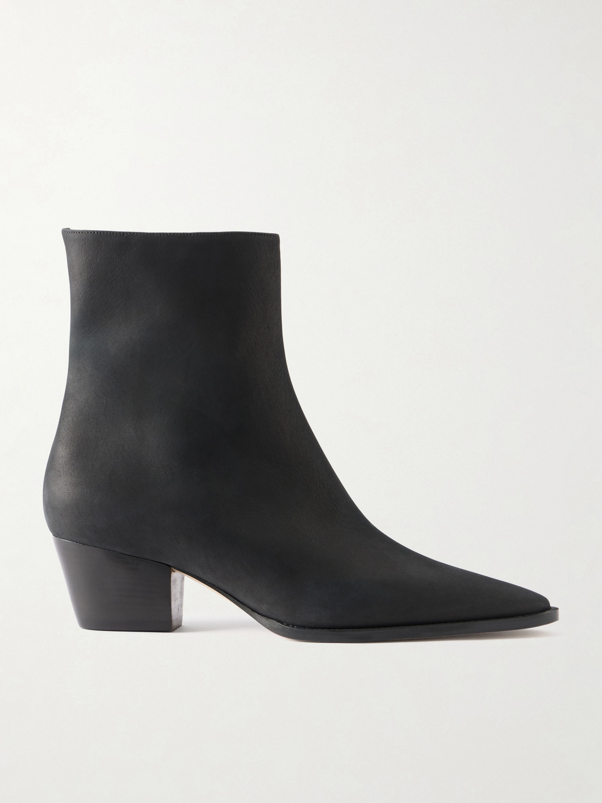 Manolo Blahnik Aliera 50 Nubuck Ankle Boots In Black