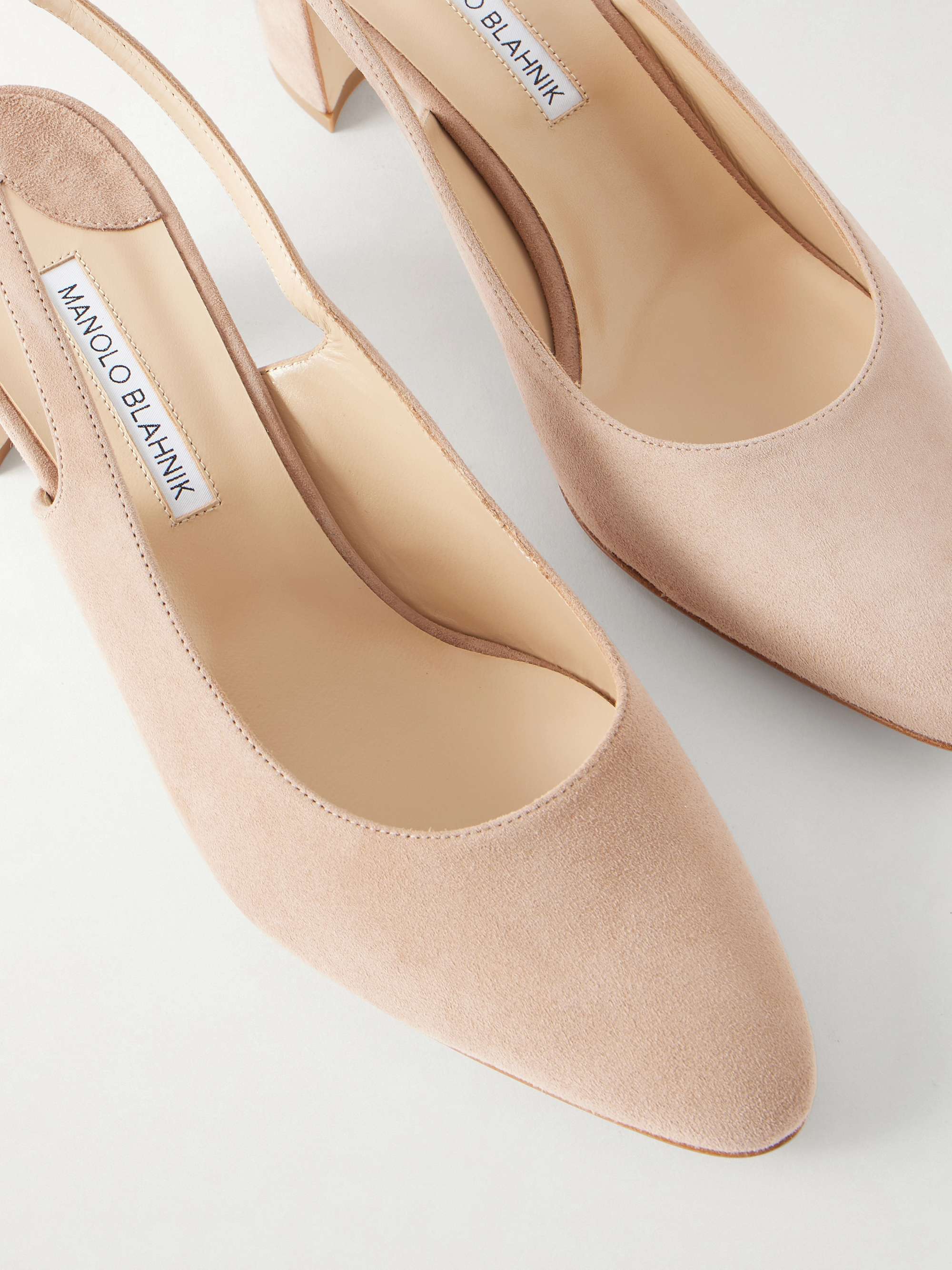 MANOLO BLAHNIK Allurasan 50 suede slingback pumps | NET-A-PORTER