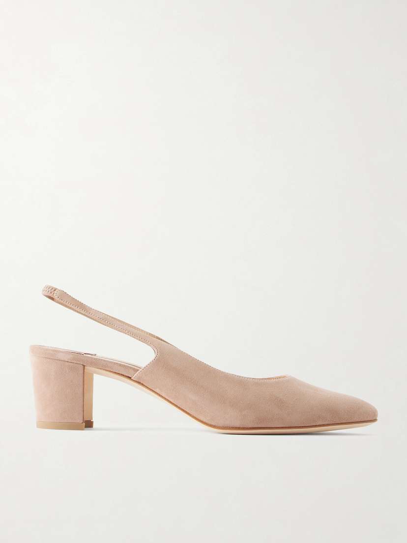 Manolo Blahnik Allurasan 50 Suede Slingback Pumps | Thumbnail 6