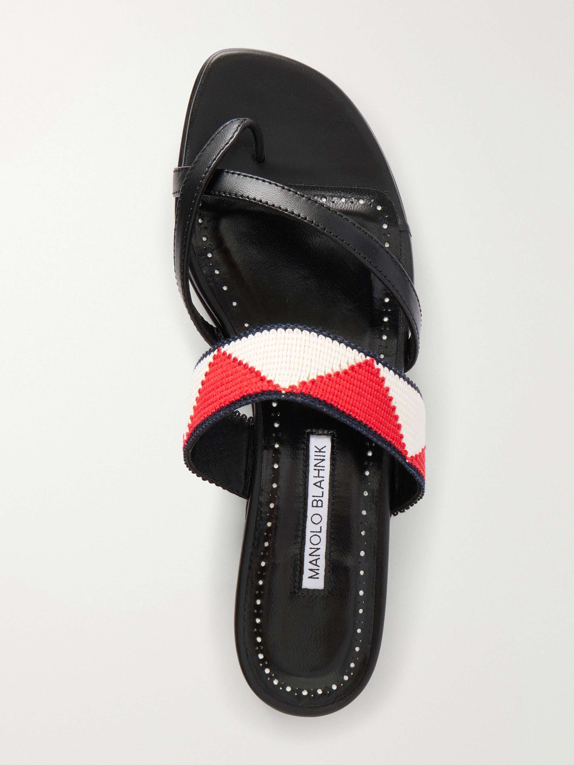 MANOLO BLAHNIK Susastra 10 leather flats | NET-A-PORTER