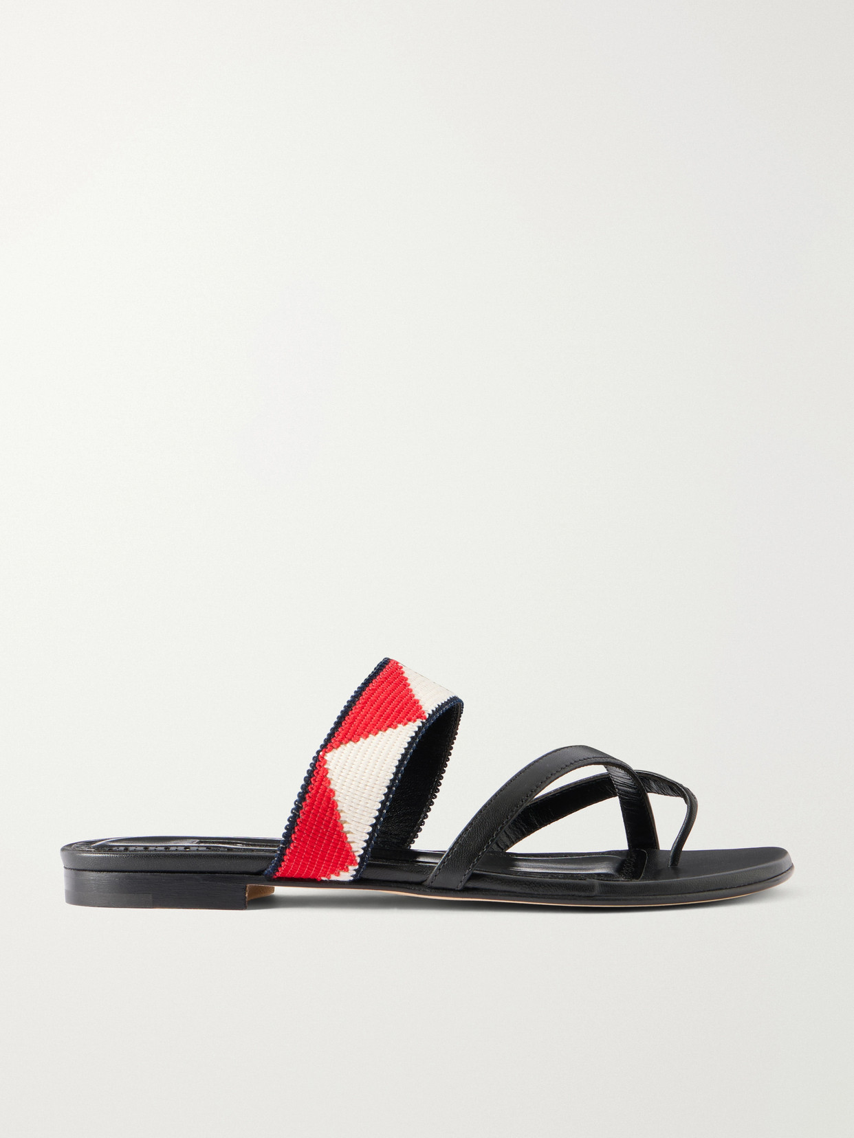 Manolo Blahnik Susastra 10 Leather Flats In Multi