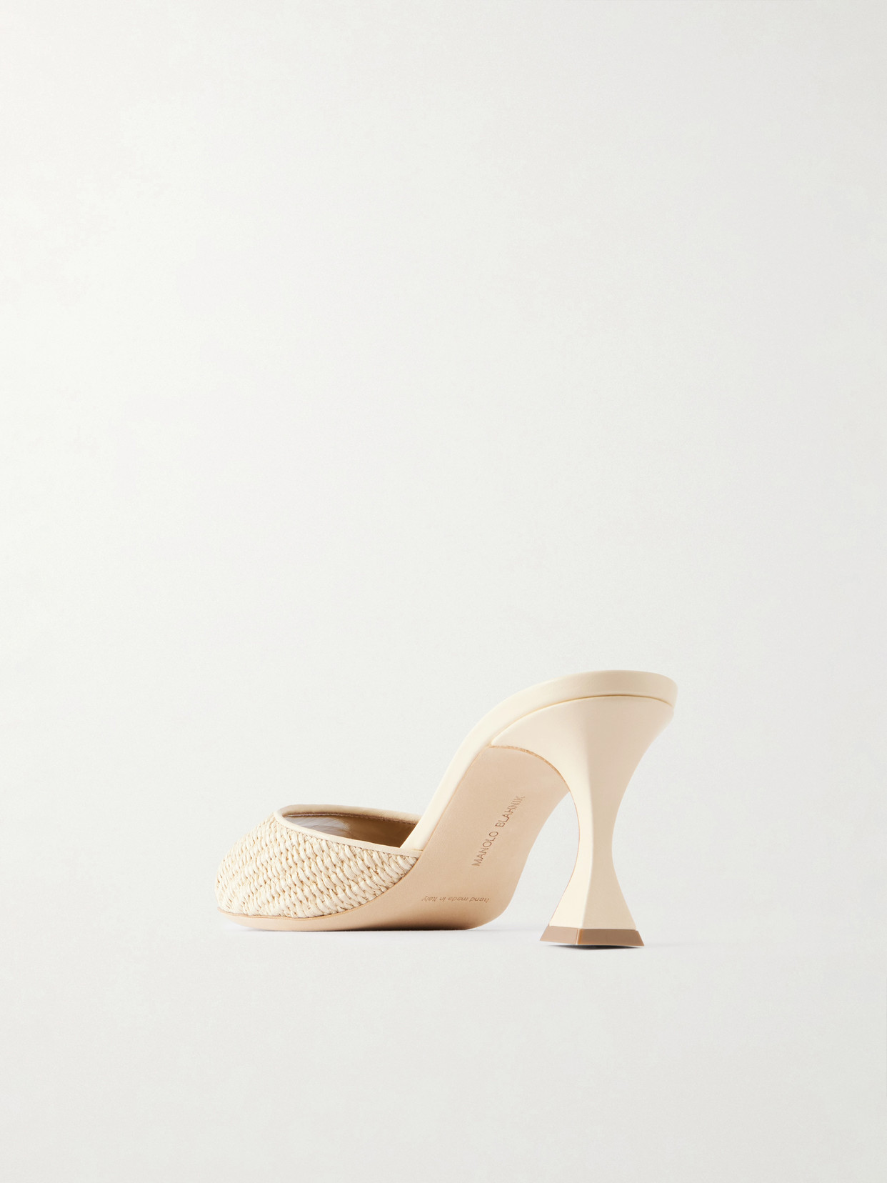 Jadara 70 Leather-Trimmed Raffia Mules