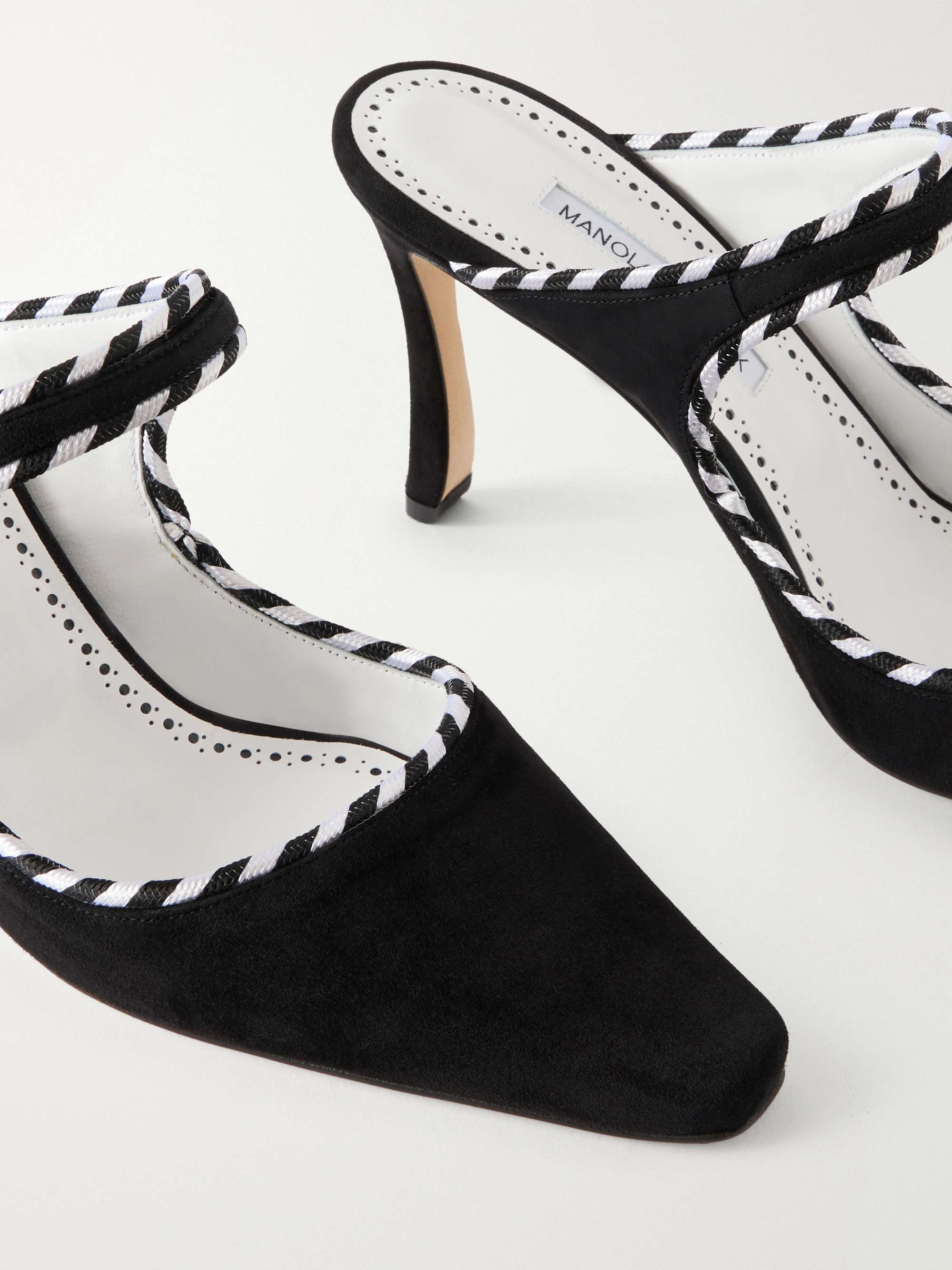 MANOLO BLAHNIK Pura 90 suede mules | NET-A-PORTER