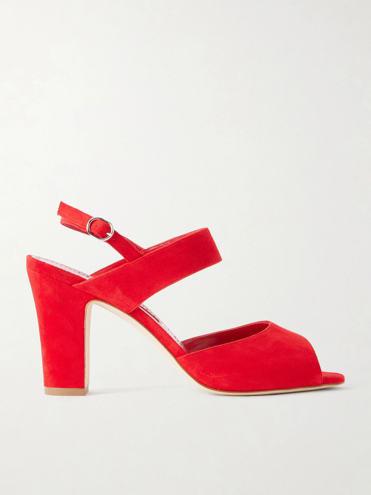 Manolo Blahnik Khiko 90 Suede Sandals In Red