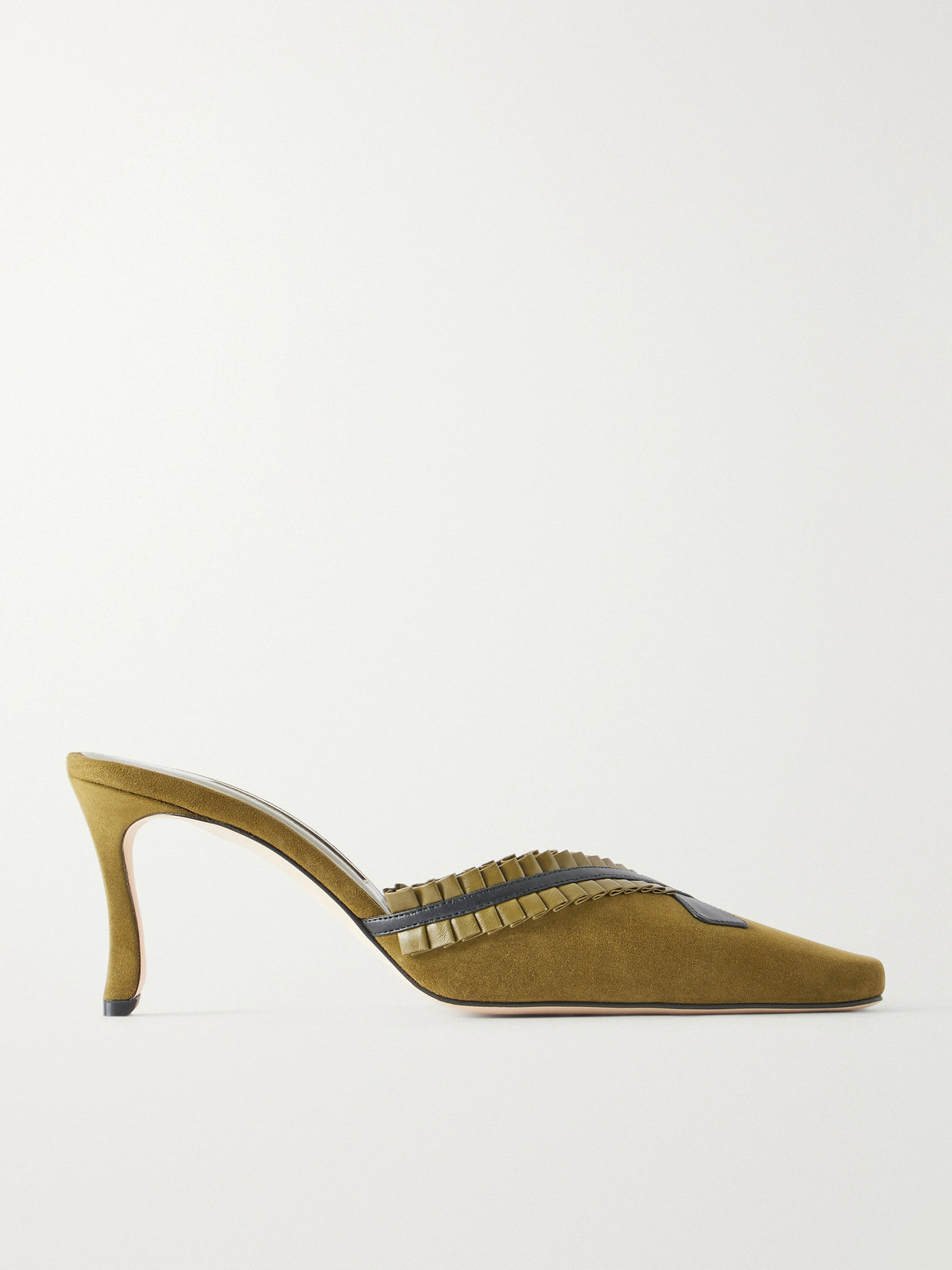 Manolo Blahnik Voluptia 70 Embellished Suede Mules In Black