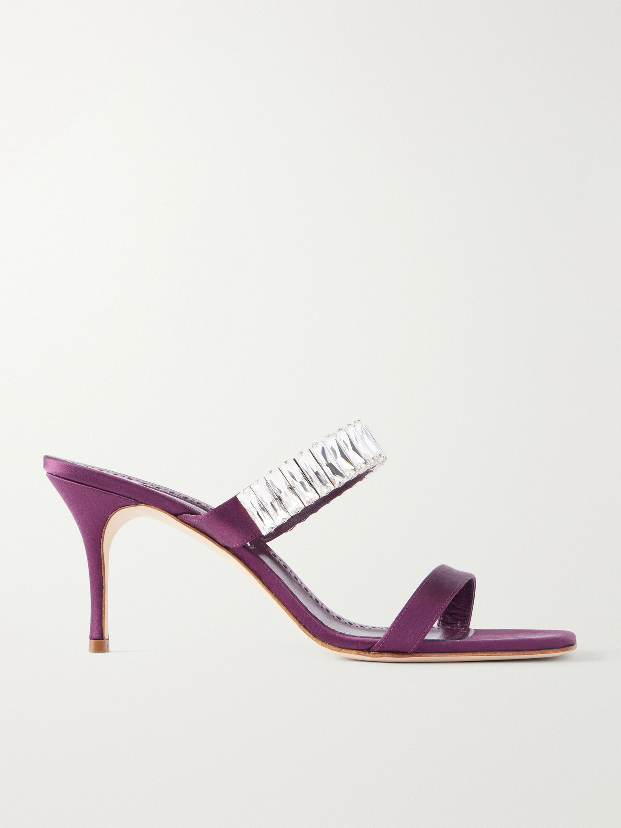 Manolo Blahnik Sakobay 70 Crystal-embellished Satin Sandals In Blue