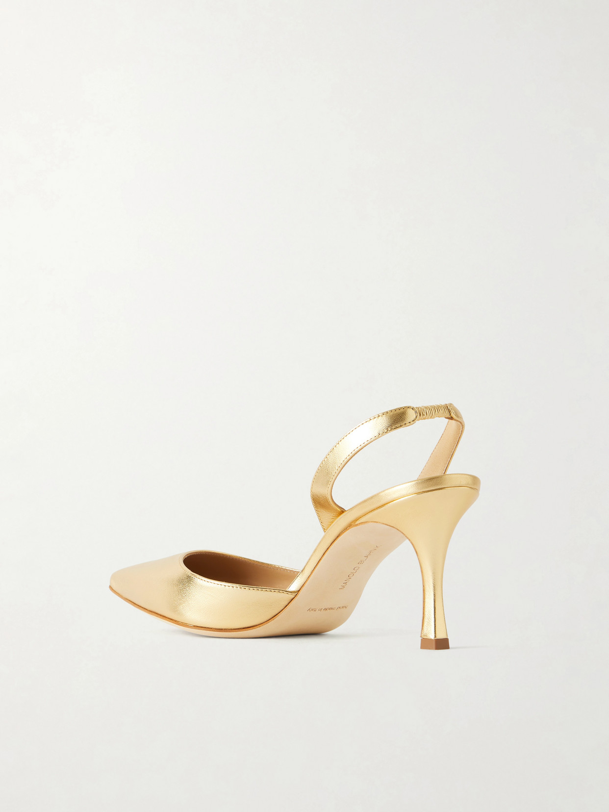 Carolyne 50 Metallic Leather Slingback Pumps