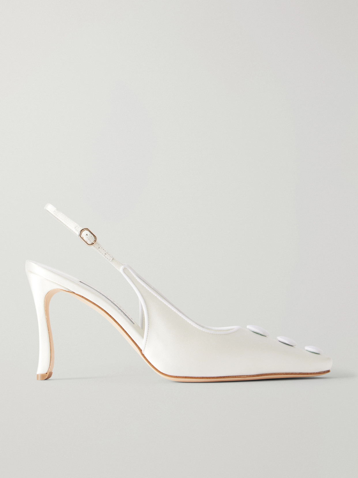 Manolo Blahnik Alexa 90 Embellished Satin Pumps In White