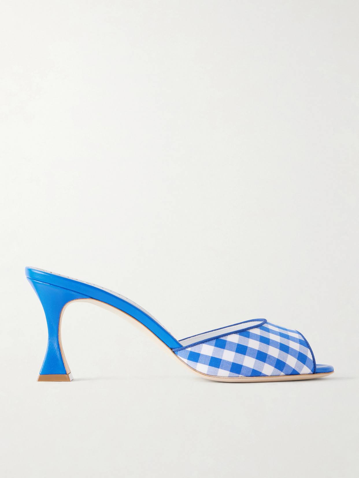 Manolo Blahnik Jadara 70 Checked Woven Mules In Blue
