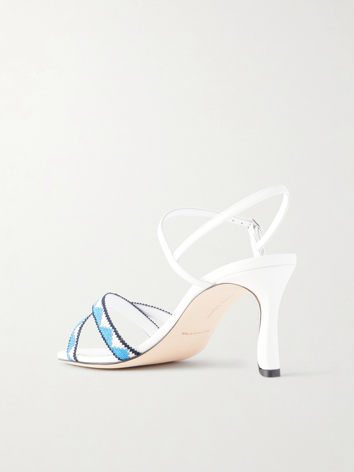 Popeyana Leather-Trimmed Woven Sandals