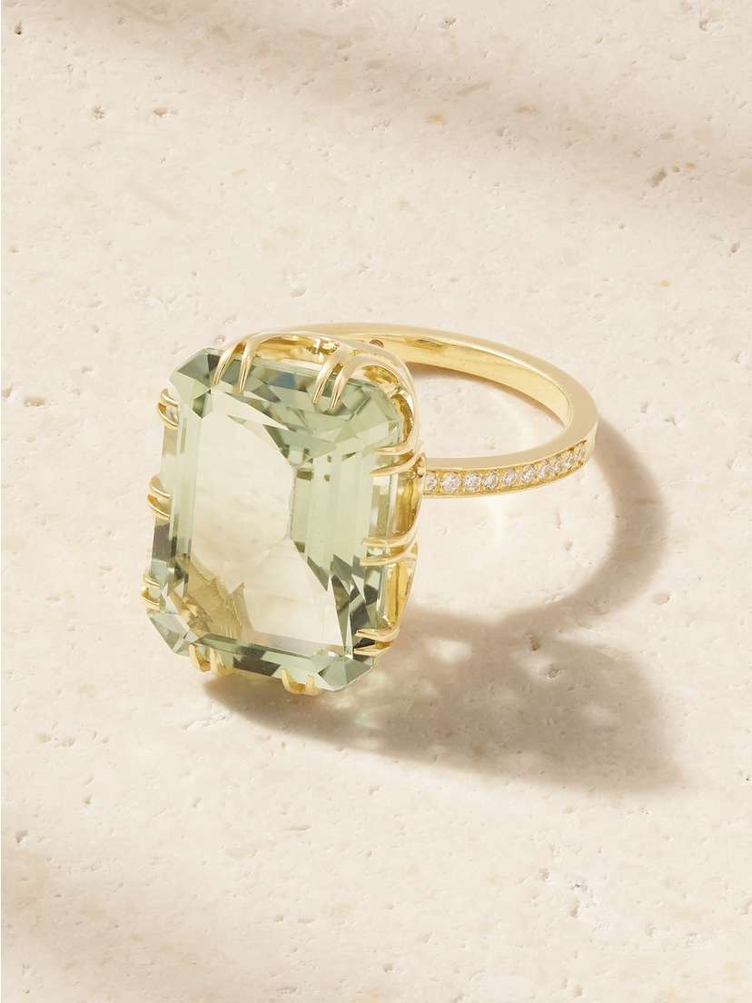 Ileana Makri Solitaire 18-karat Gold, Amethyst And Diamond Ring