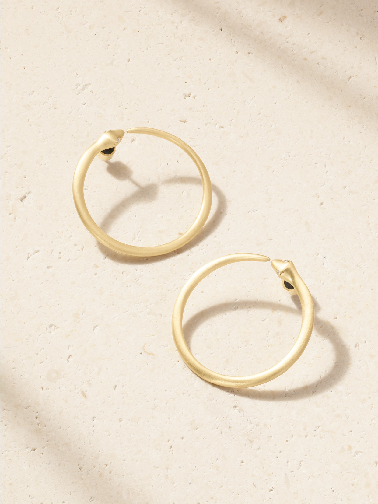 Ileana Makri Snake 18-karat Gold Diamond Hoop Earrings