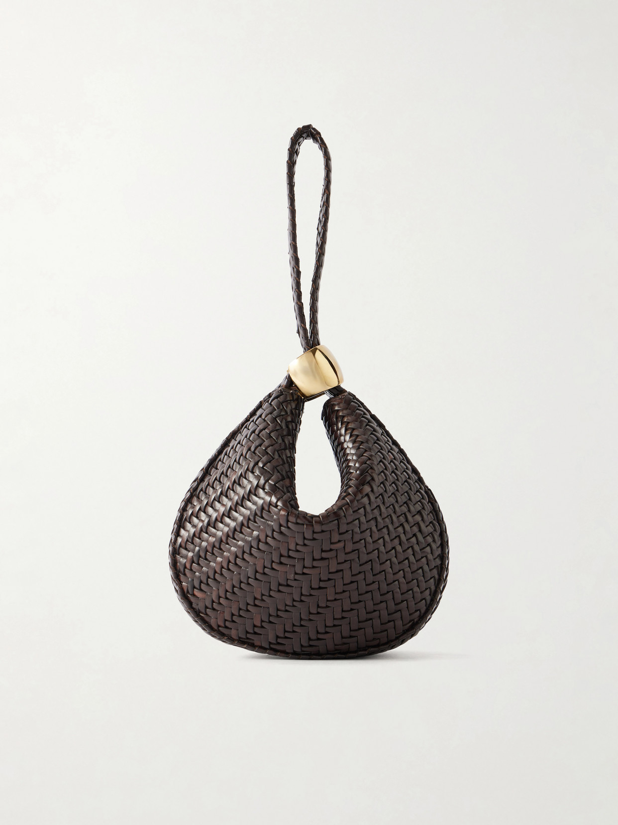 Amanu The Zambia Woven Leather Clutch Bag In Brown