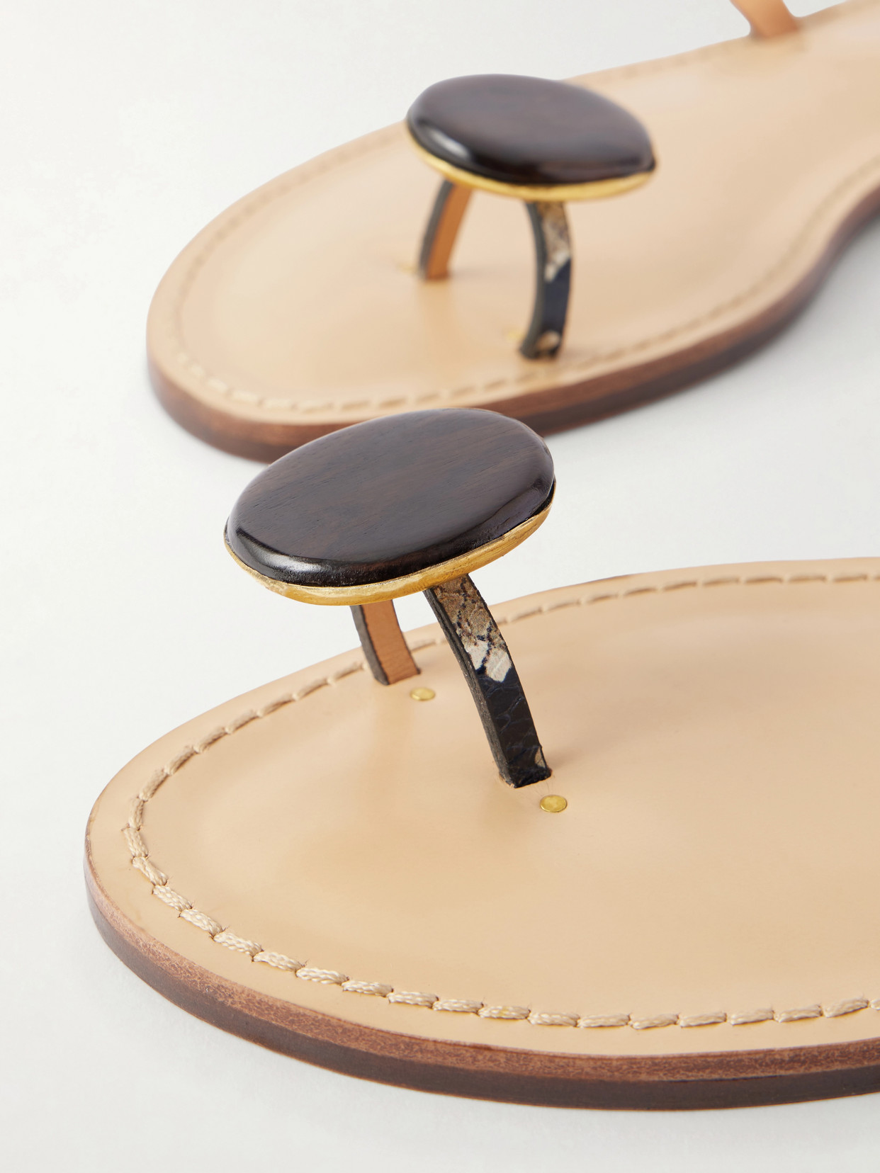 The Kigali Embellished Snake-Effect Flats