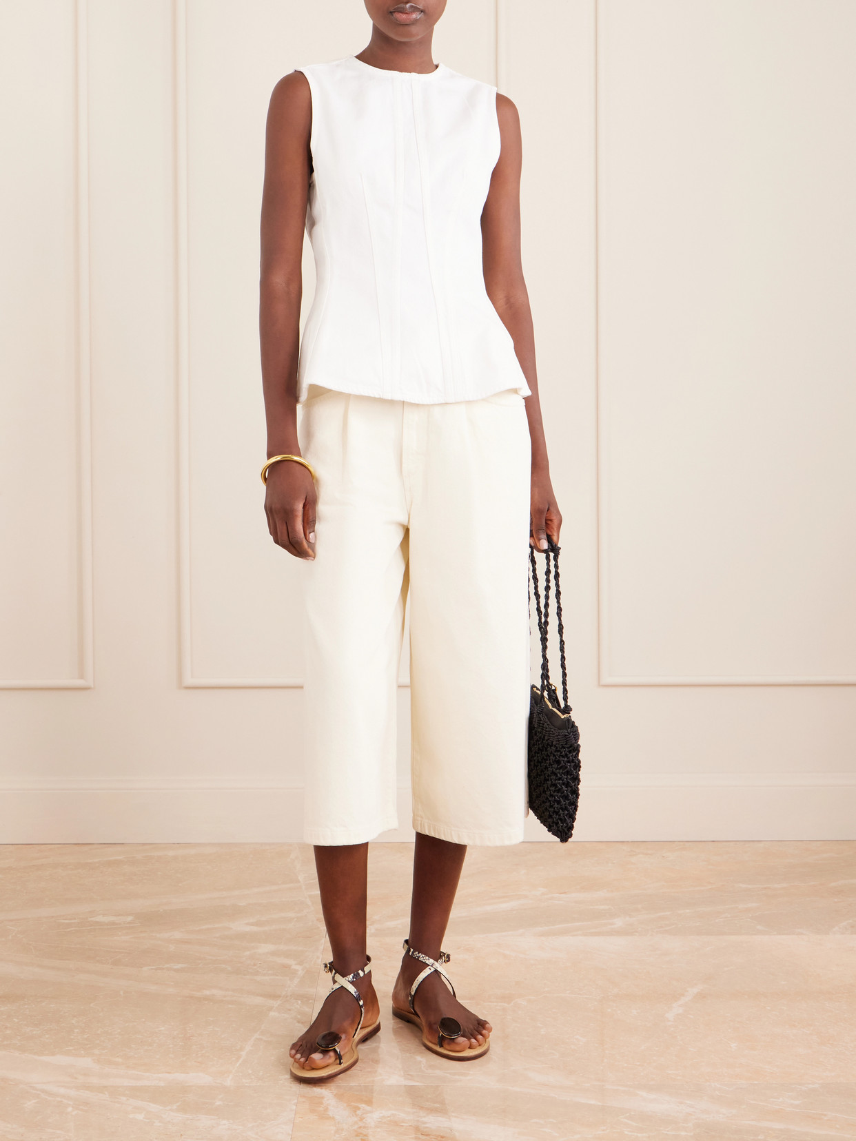 The Kigali Embellished Snake-Effect Flats